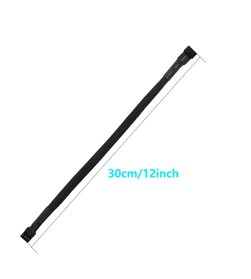 LANMINGLEL 10-Pack PWM 4 Pin Fan Extension Cable，12 inch PC Fan Power Extension Cable, Male to Female 4-Pin PWM Splitter Cord for Computer ATX Case - Image 4